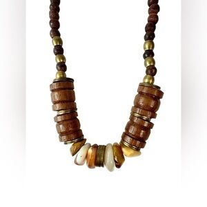 🎉LAST CHANCE🎉 Bohemian Vintage Necklace with Natural Stones & Wooden Beads 3/$25